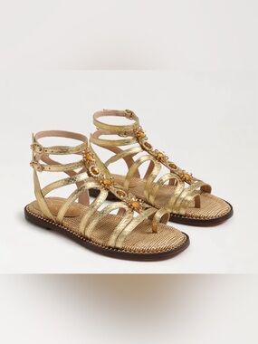 Sam Edelman Gold Jeweled Gladiator Sandals